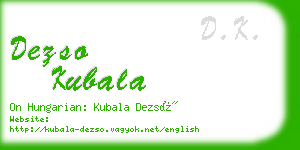 dezso kubala business card